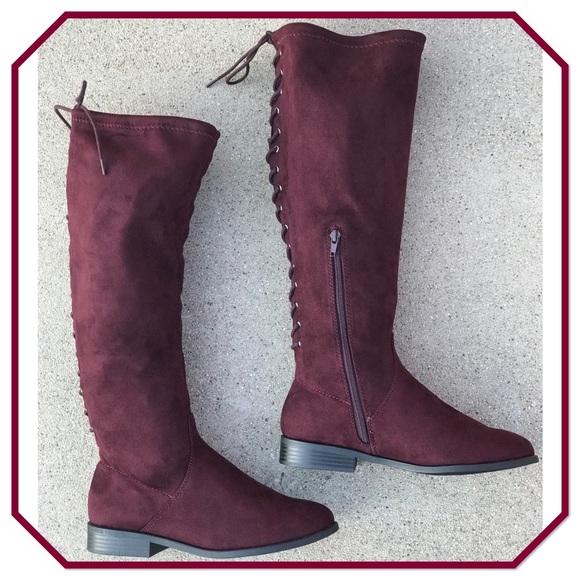 Cityclassified Shoes - City Class Liquid Burgundy Faux Suede lace up BOOT